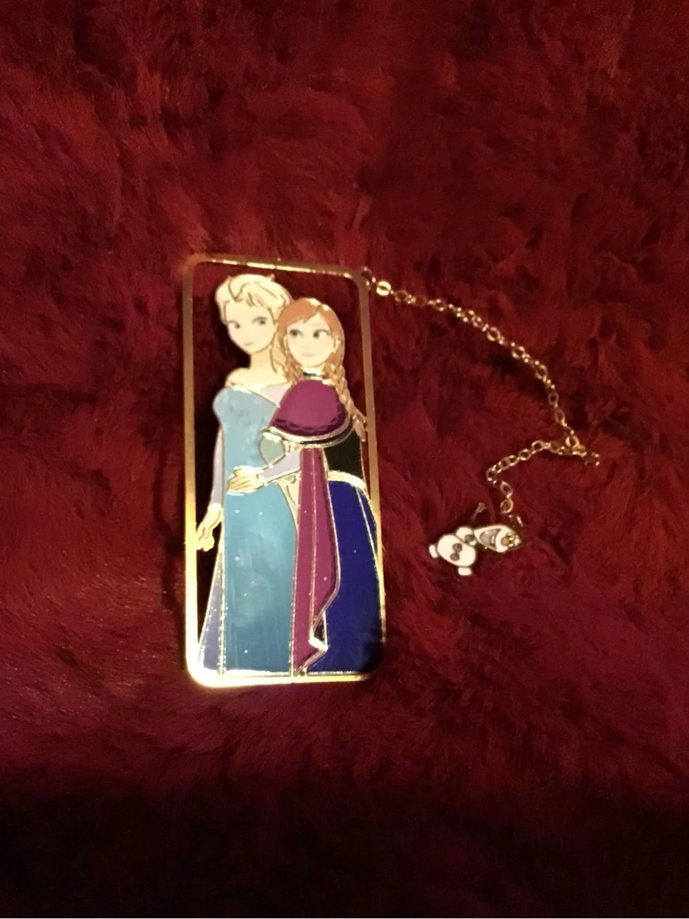 Frozen Sisters Enamel Bookmark - Blue & Purple